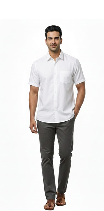 Men’s Regular Collar half sleeve :Linen shirt for summer RGCCHS-06